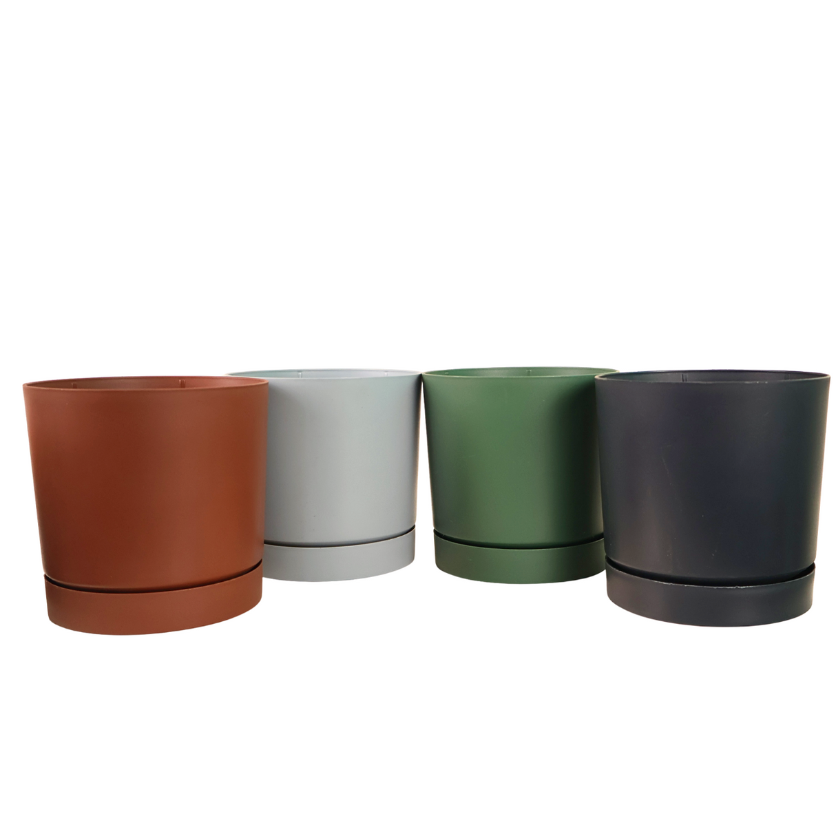 Cylinder and flowerpot on tableware.