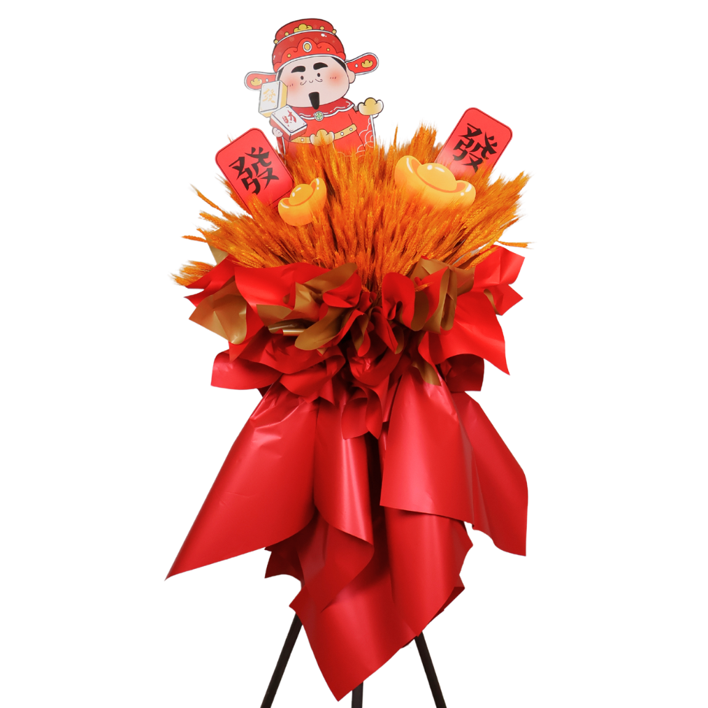 Colorful artificial flower bouquet in creative floristry arrangement.