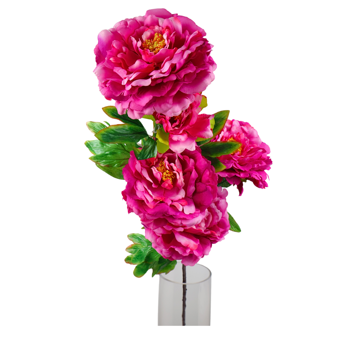 Pink and purple flower bouquet in vase.