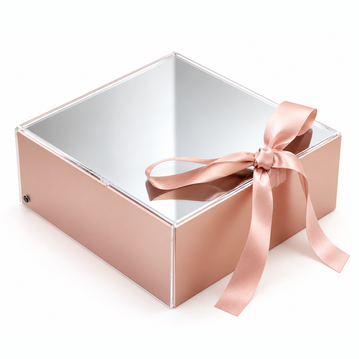 Square Gift Box with Acrylic Lid & Ribbon