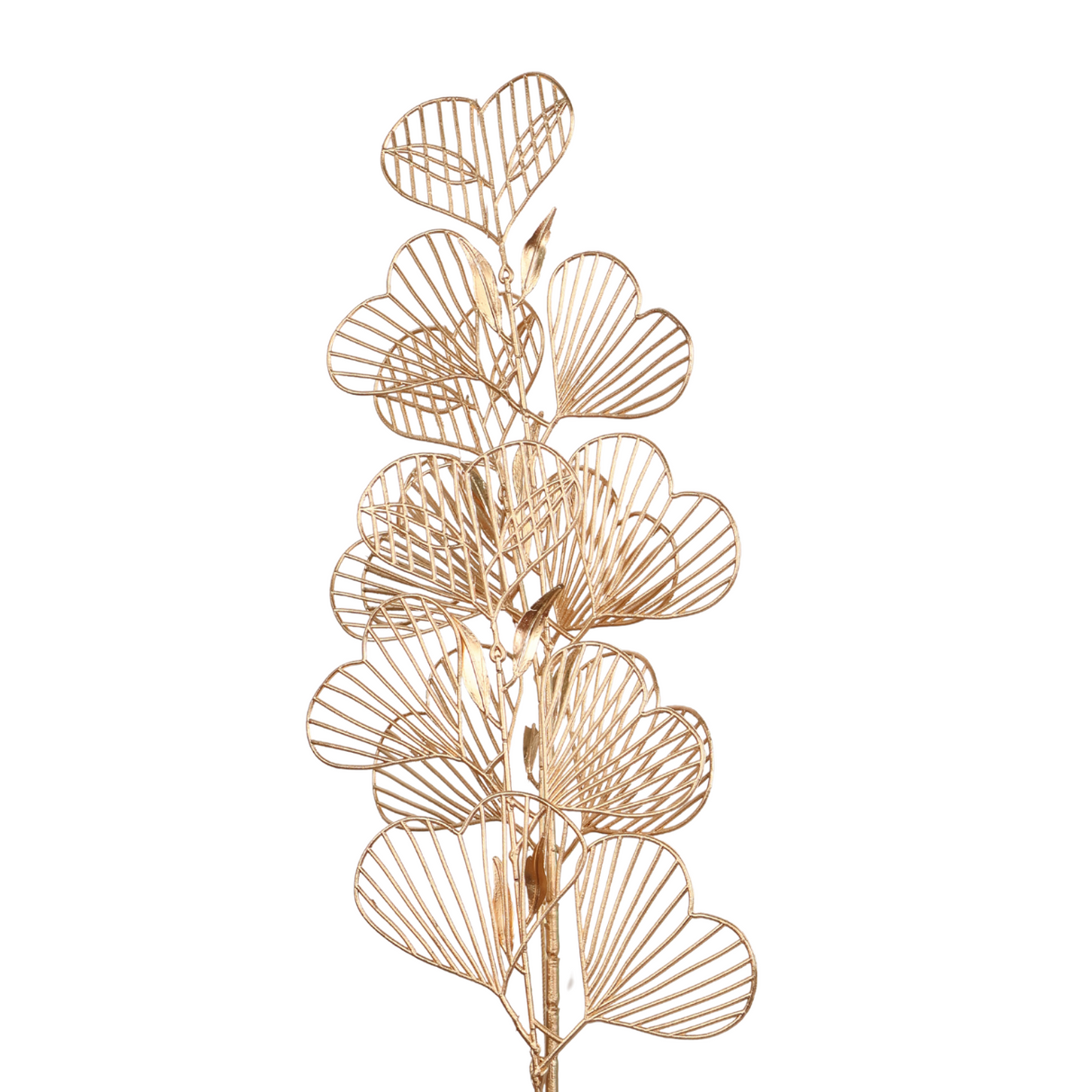 Copper craft artificial flower with natural material.