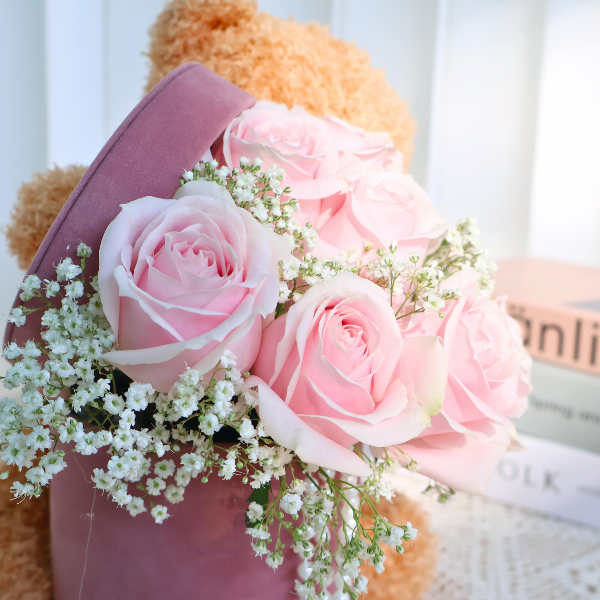 Pink Bliss (8 Roses) - Valentine Flower Box