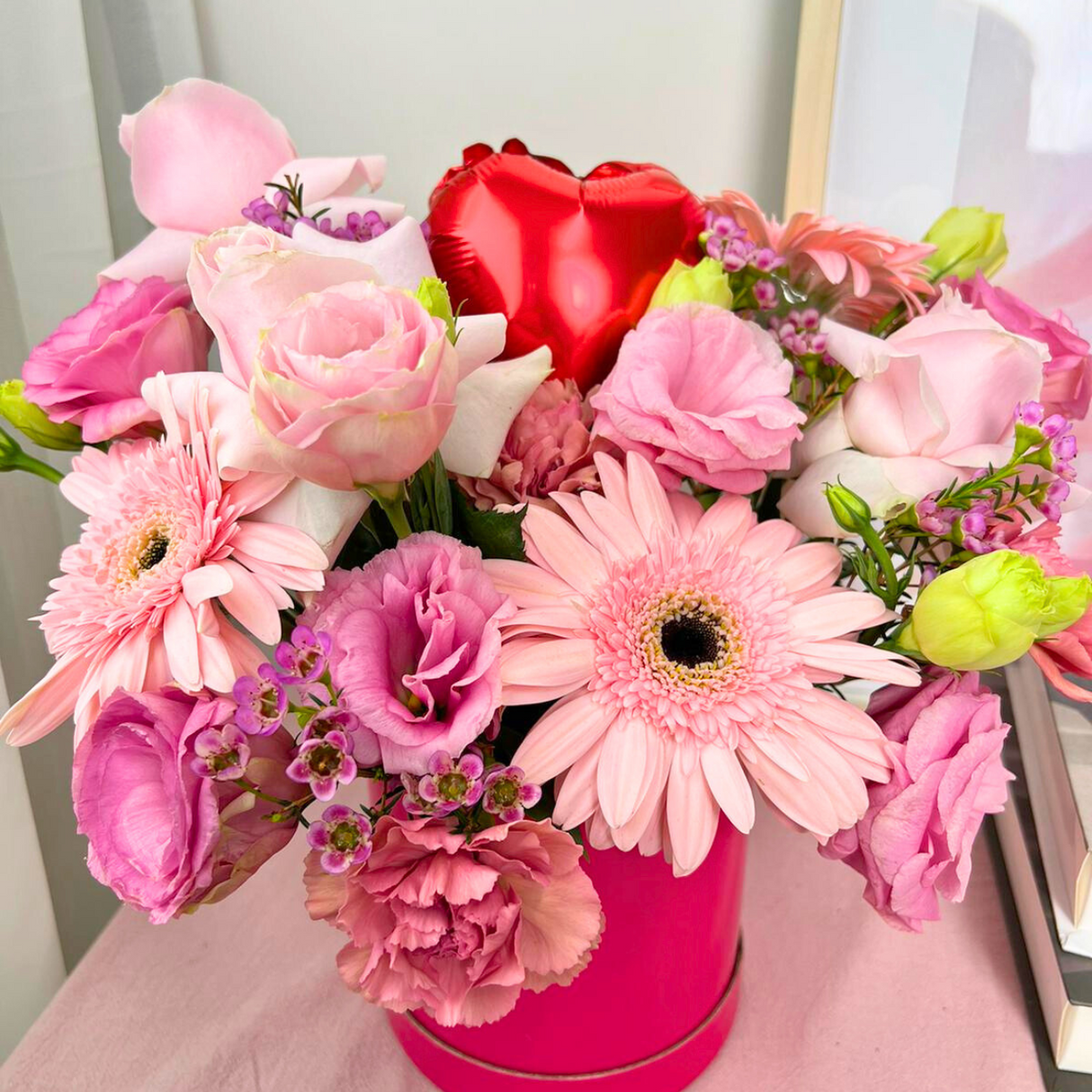 Adoration (Roses, Geberas, Carnations) - Table Flower Arrangement