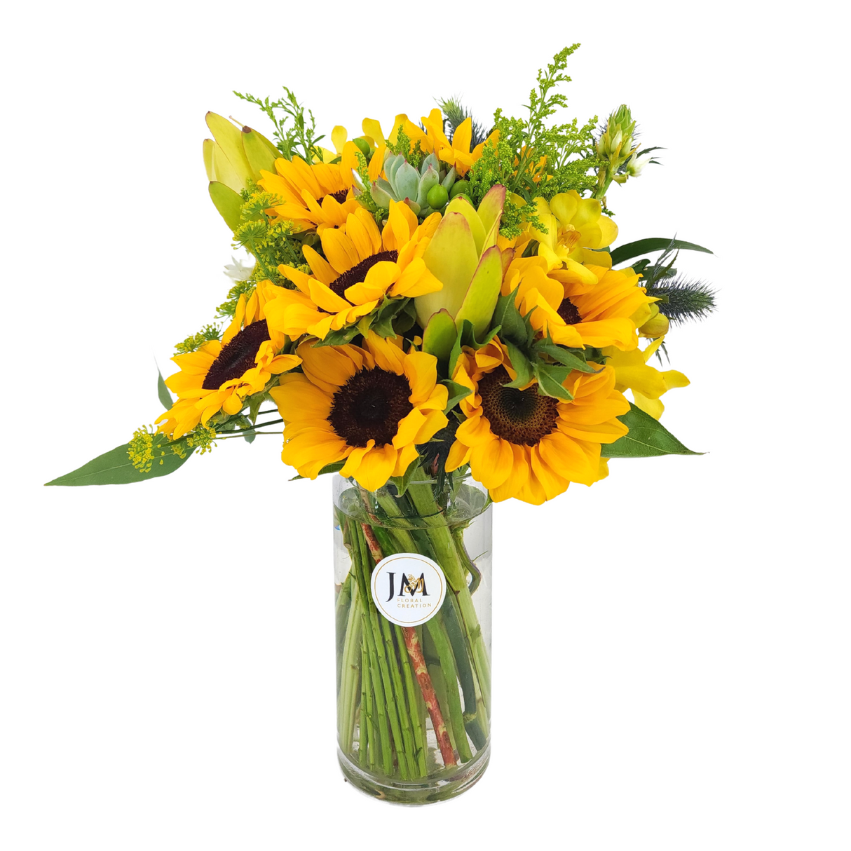 alicia Yellow Sunflower Vase Arrangement Birthday Flower Bouquet Singapore