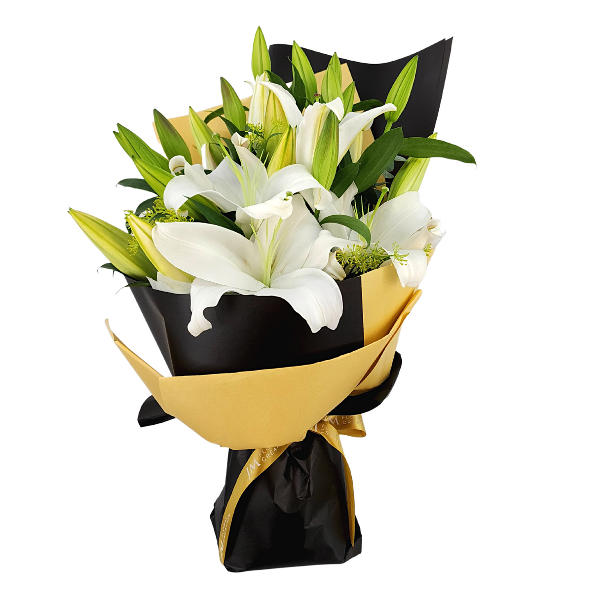 alora Green & White Lilies Bouquet Birthday Flower Bouquet Singapore