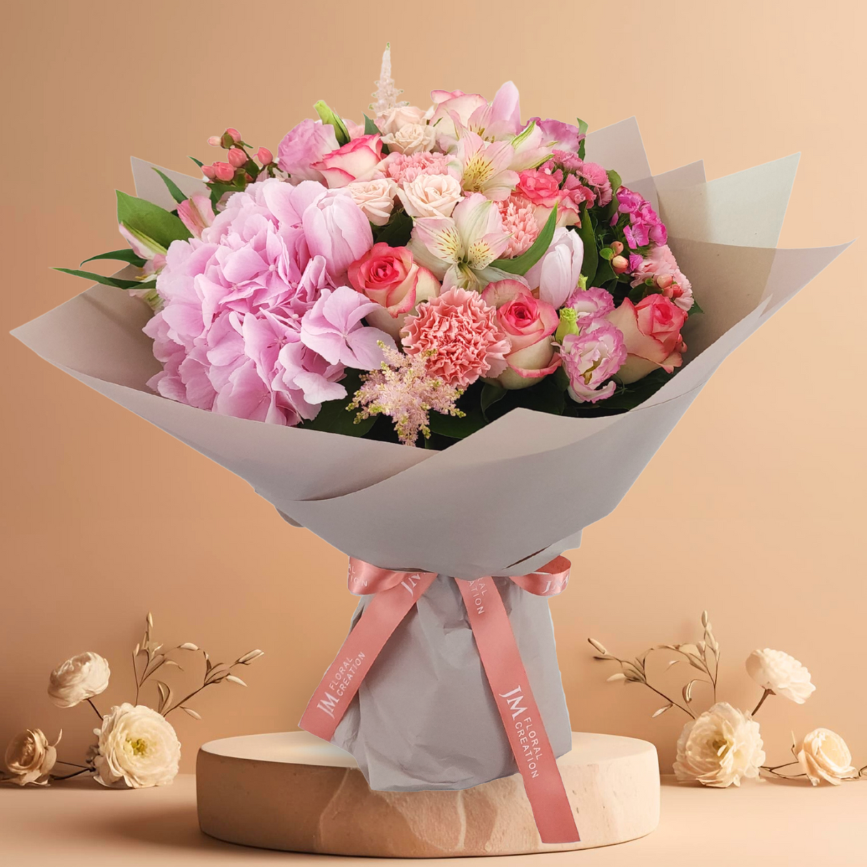 Amour Bloom (Rose, Hydrangea, Tulip) - Mother's Day Flower Bouquet