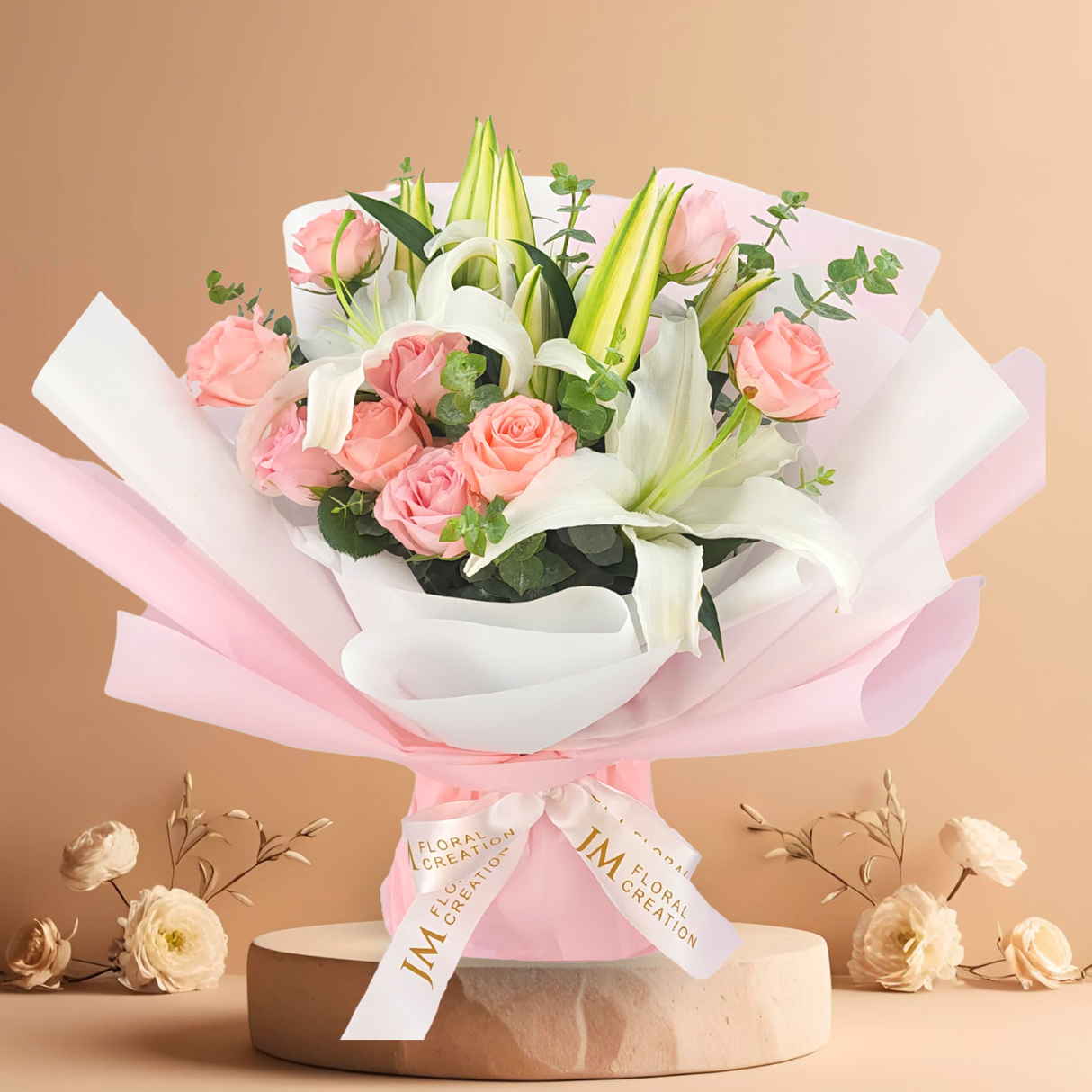 Anneliese (Roses, Lilies) - Mother's Day Bouquet