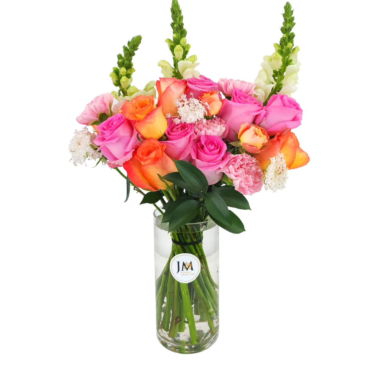 arama Roses and Carnations Vase Arrangement Birthday Flower Bouquet Singapore