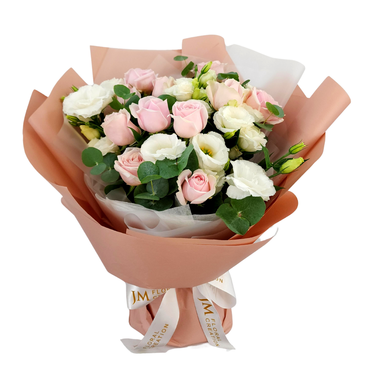 barbara Pink and White Roses Bouquet Birthday Flower Bouquet Singapore