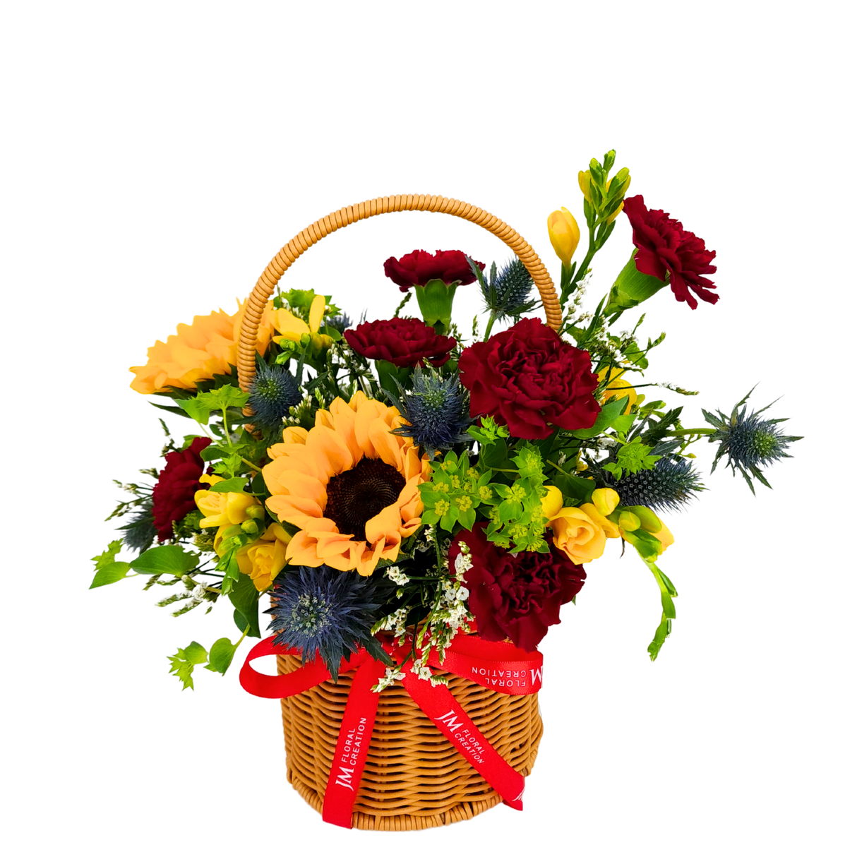 Yellow flower bouquet in vase.