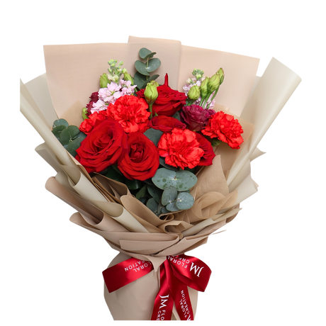 Beloved Embrace (5 Roses, 5 Carnations)