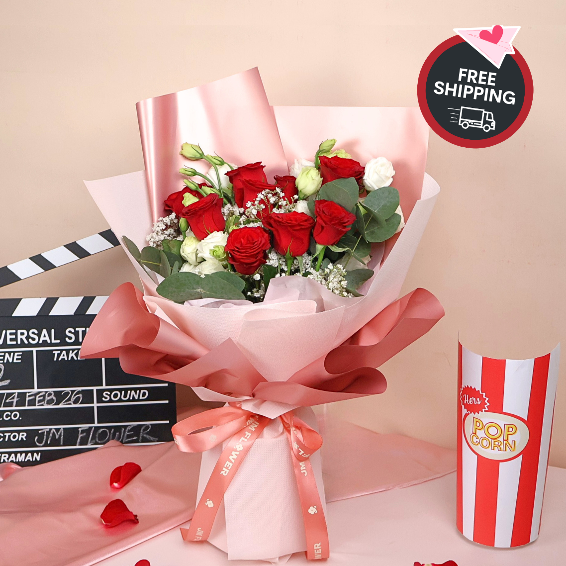 Berry in Love (9 Roses) - Valentine Flower Bouquet