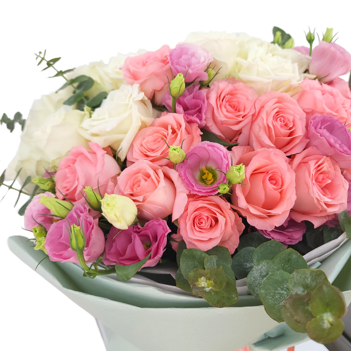 bianca Pink & White Roses Bouquet Birthday Flower Bouquet Singapore