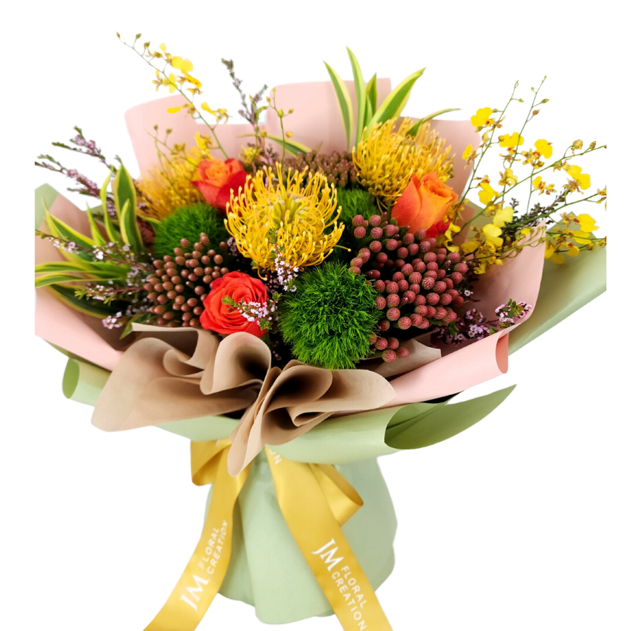 Brilliance Bloom (3 Pin Cushion, 3 Roses) - Flower Bouquet