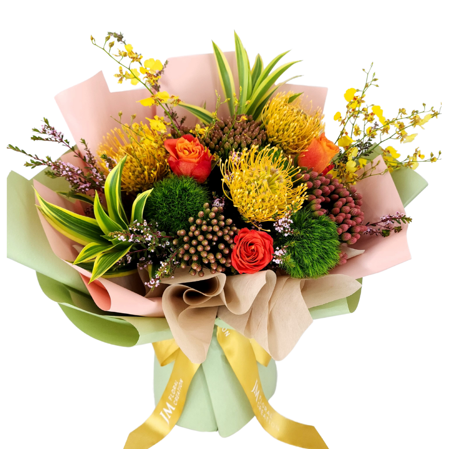 Brilliance Bloom (3 Pin Cushion, 3 Roses) - Flower Bouquet