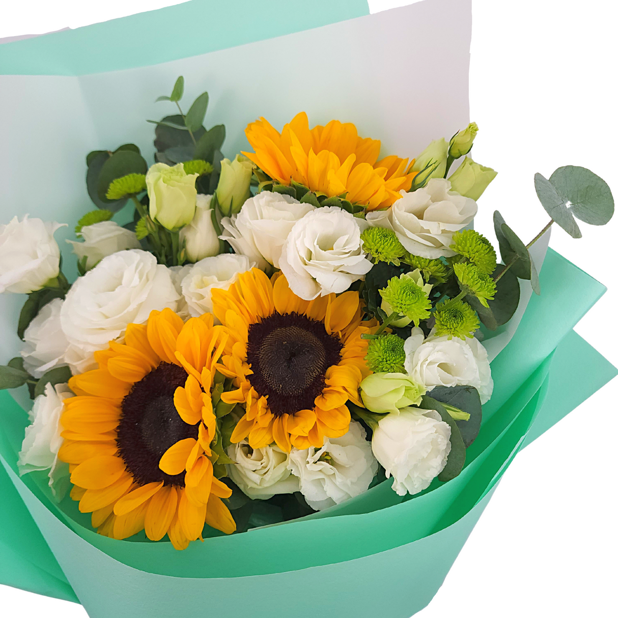 buttercream White and Yellow Sunflower Bouquet Birthday Flower Bouquet Singapore