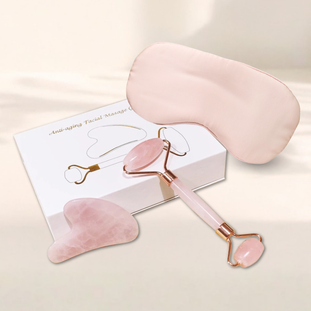 Eye Mask, Jade Roller & Gua Sha Beauty Set