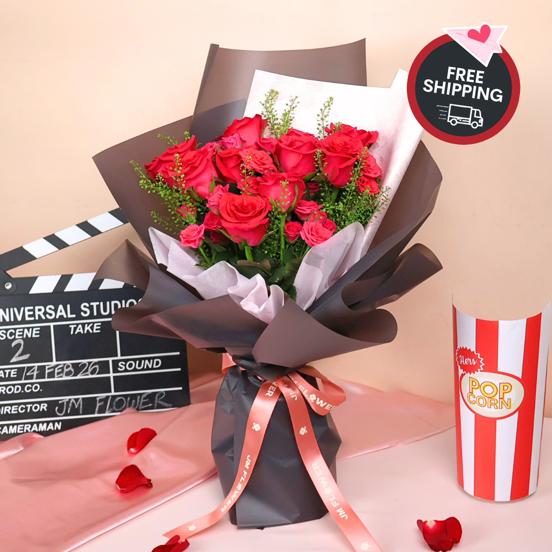 Cinematic Dreams (9 Roses) - Valentine Flower Bouquet