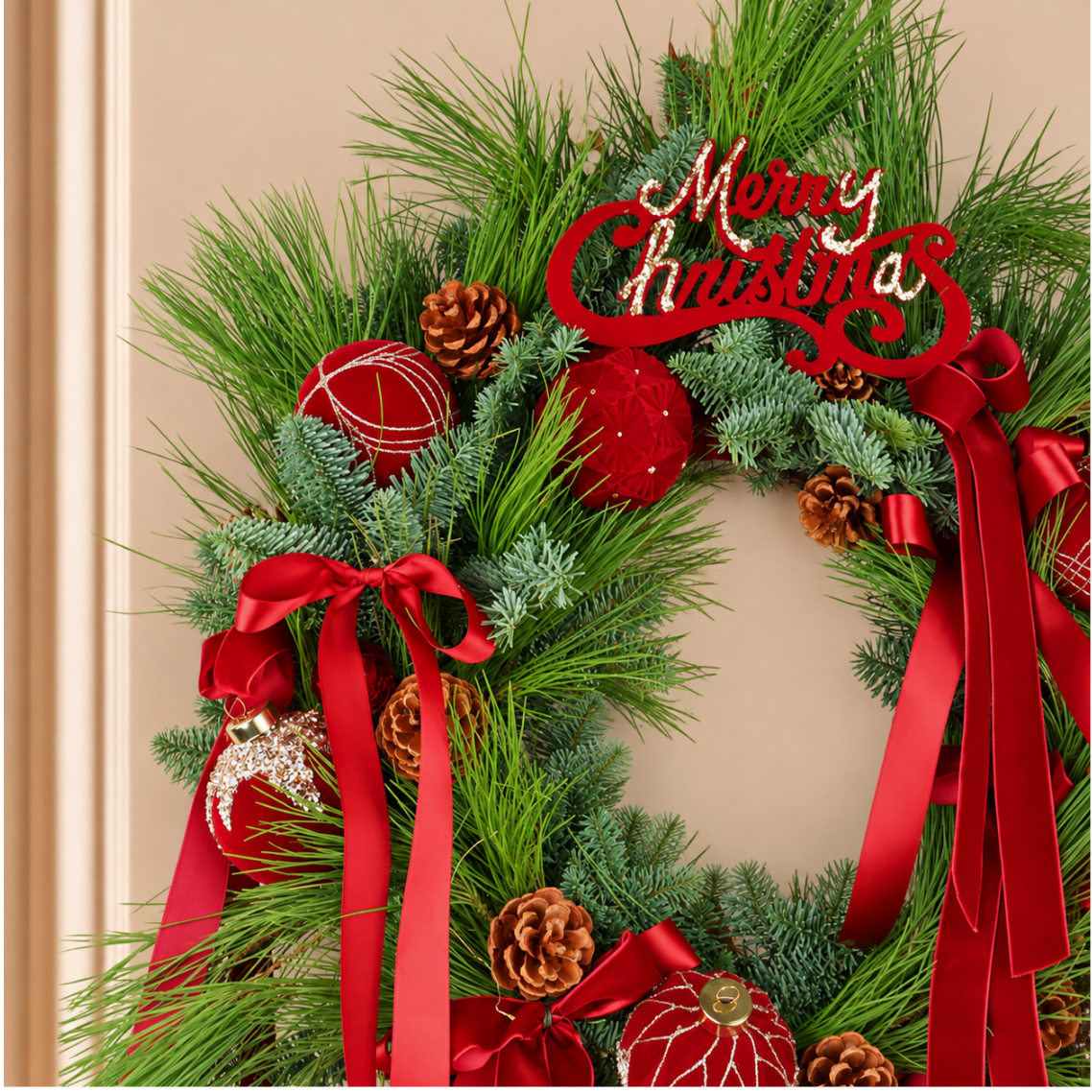 Crimson Garland - Christmas Wreath