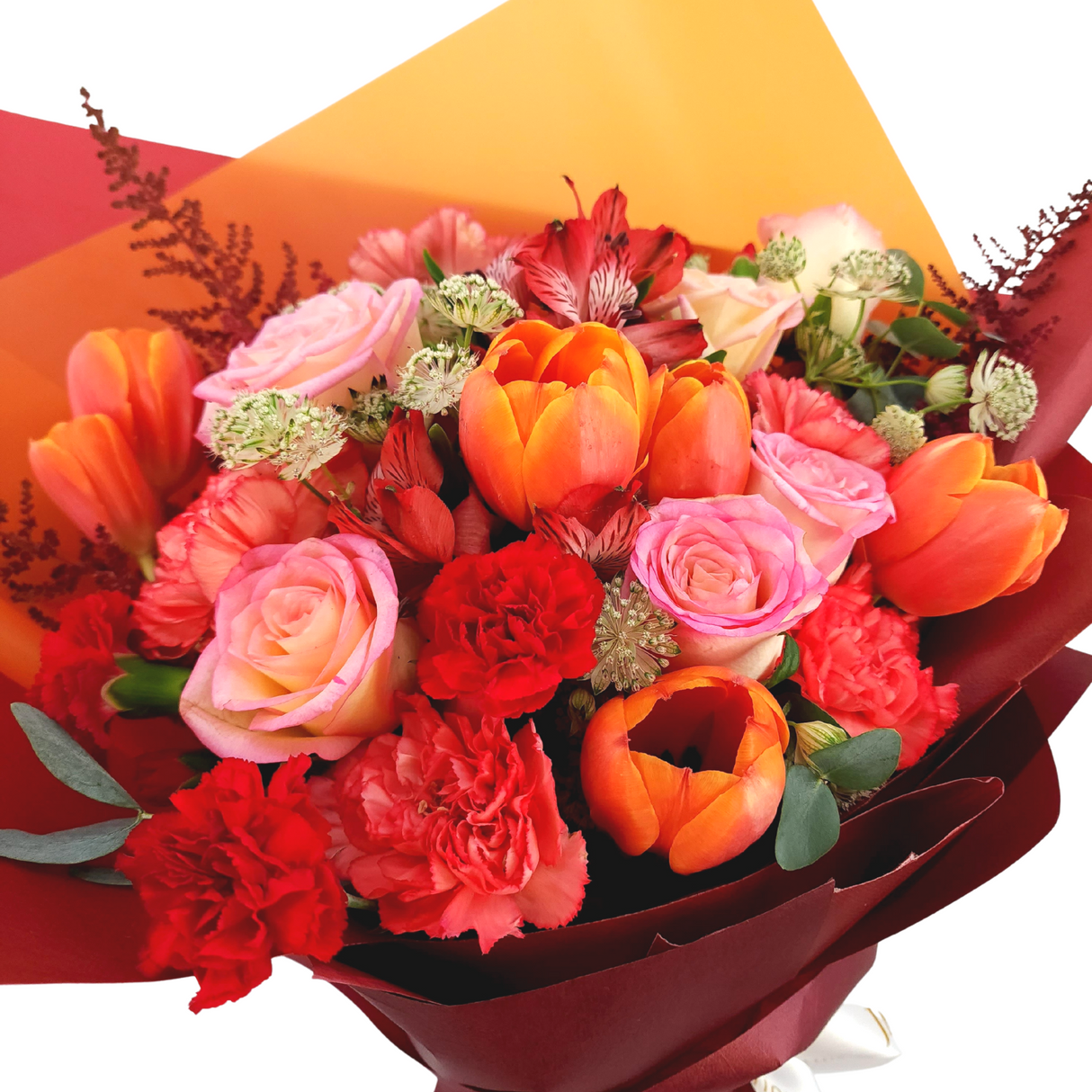elva Roses, Tulips & Carnations Bouquet Birthday Flower Bouquet Singapore