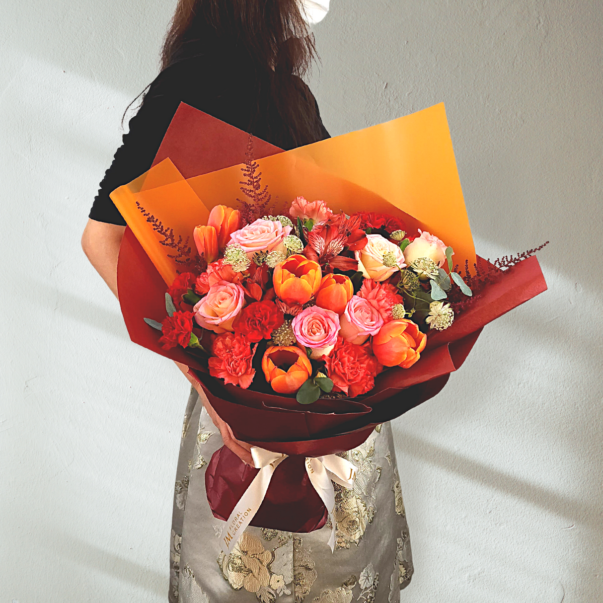 elva Roses, Tulips & Carnations Bouquet Birthday Flower Bouquet Singapore