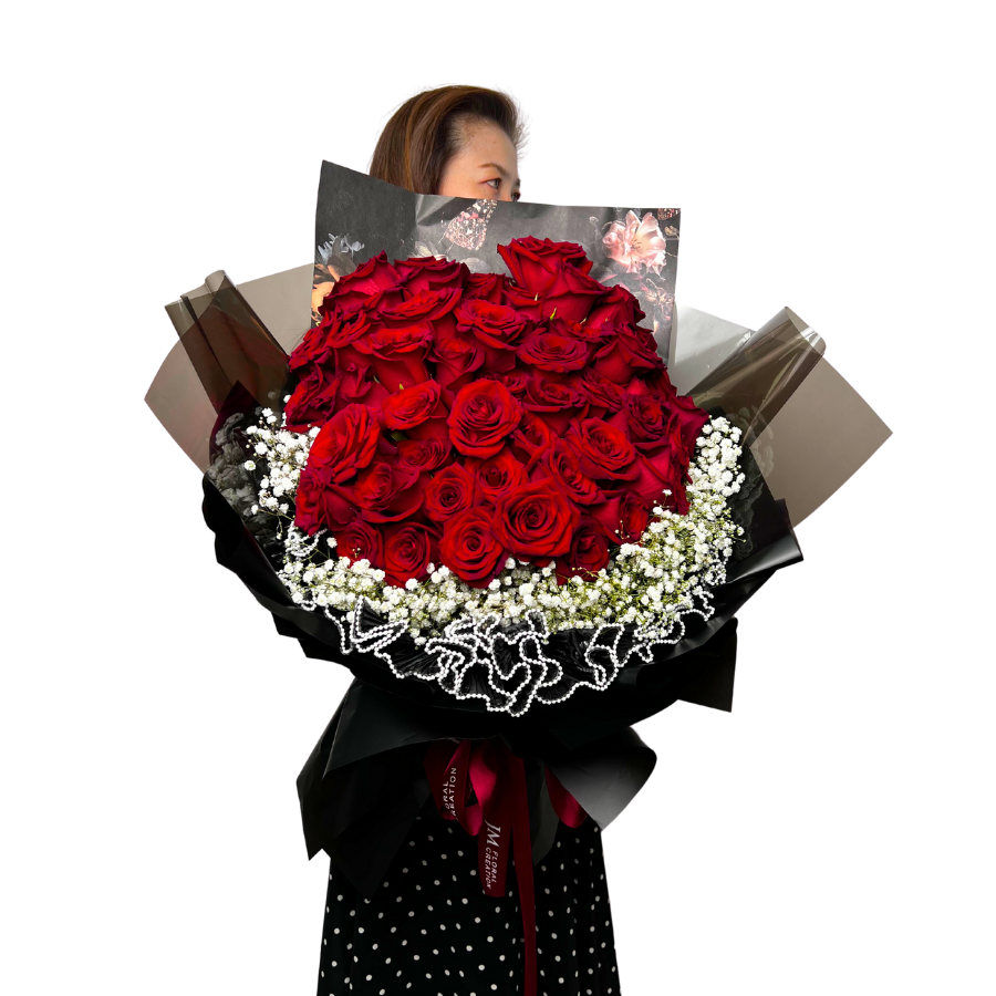 Faye (50 Premium Roses) - Flower Bouquet