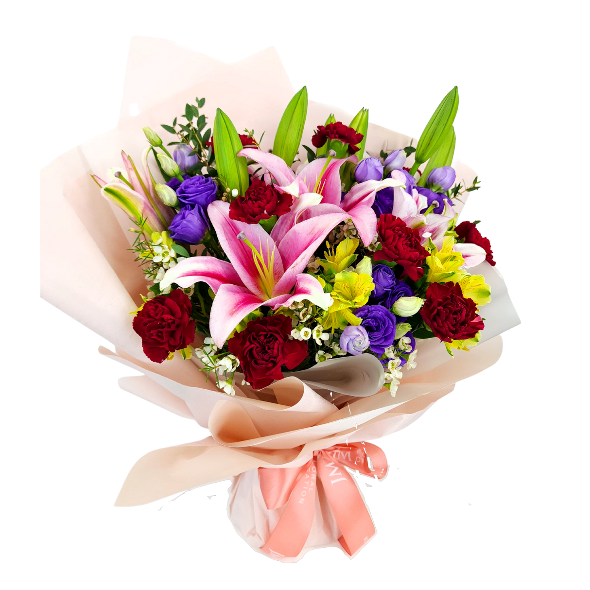 Flora Fantasia (3 Lily, 8 Carnation) - Flower Bouquet