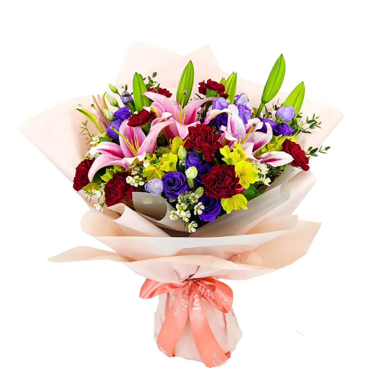 Flora Fantasia (3 Lily, 8 Carnation) - Flower Bouquet