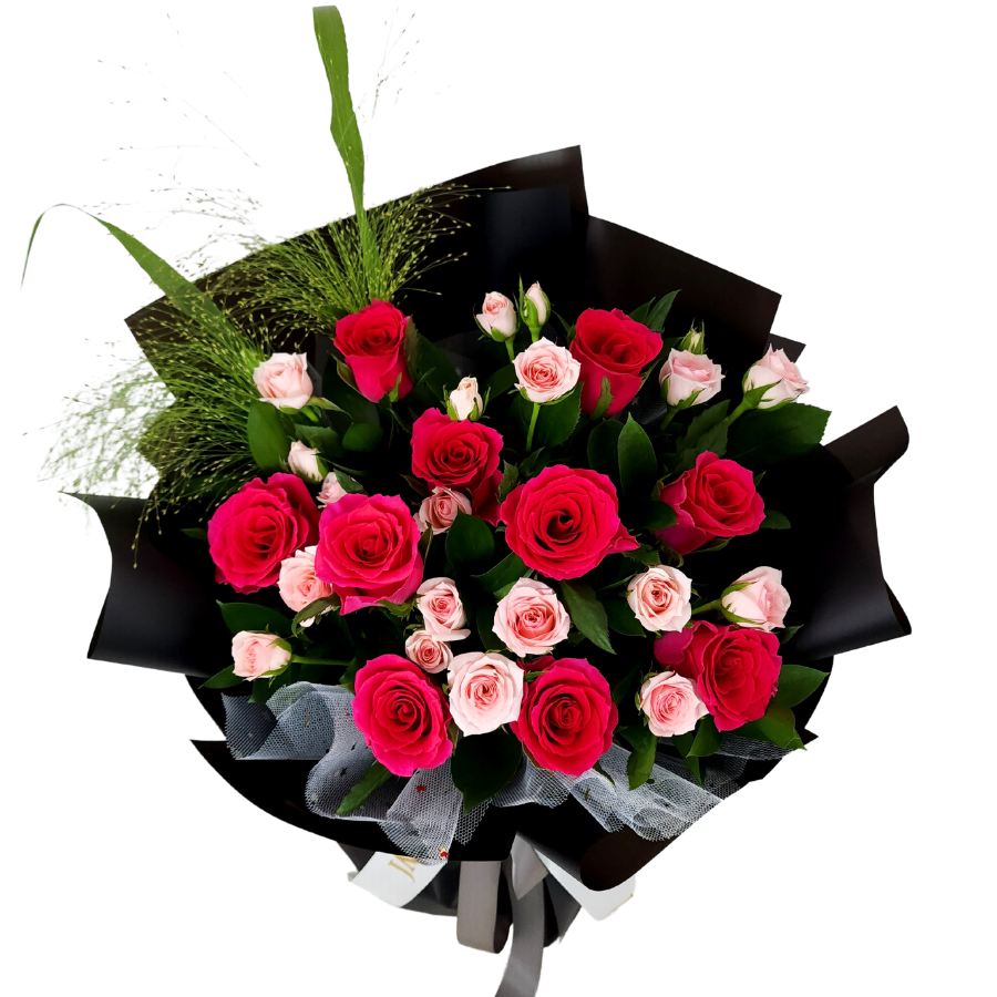 Achiever’s Charm (10 Roses, 3 Rose Spray) - Flower Bouquet
