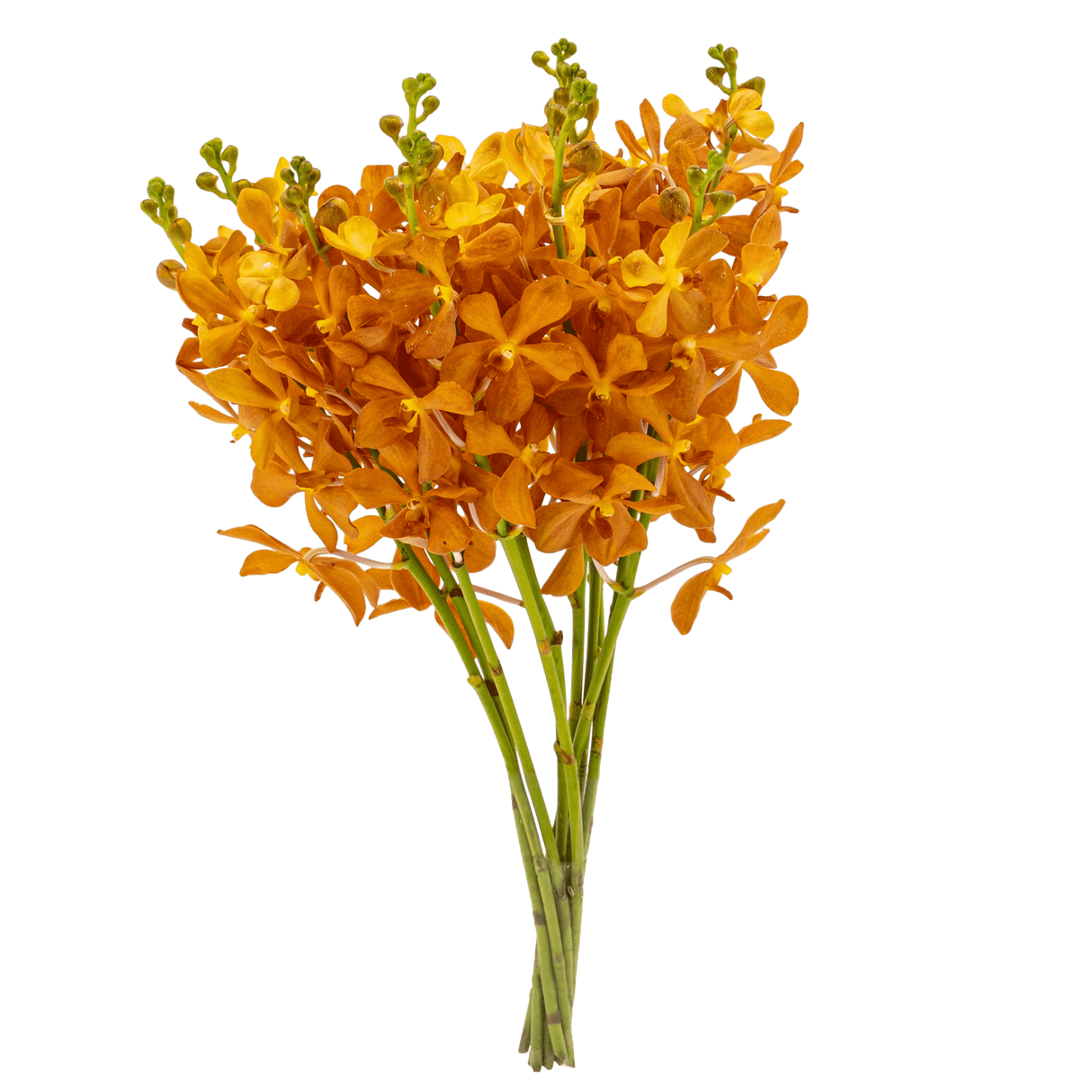 Yellow artificial flower bouquet with orange petals.