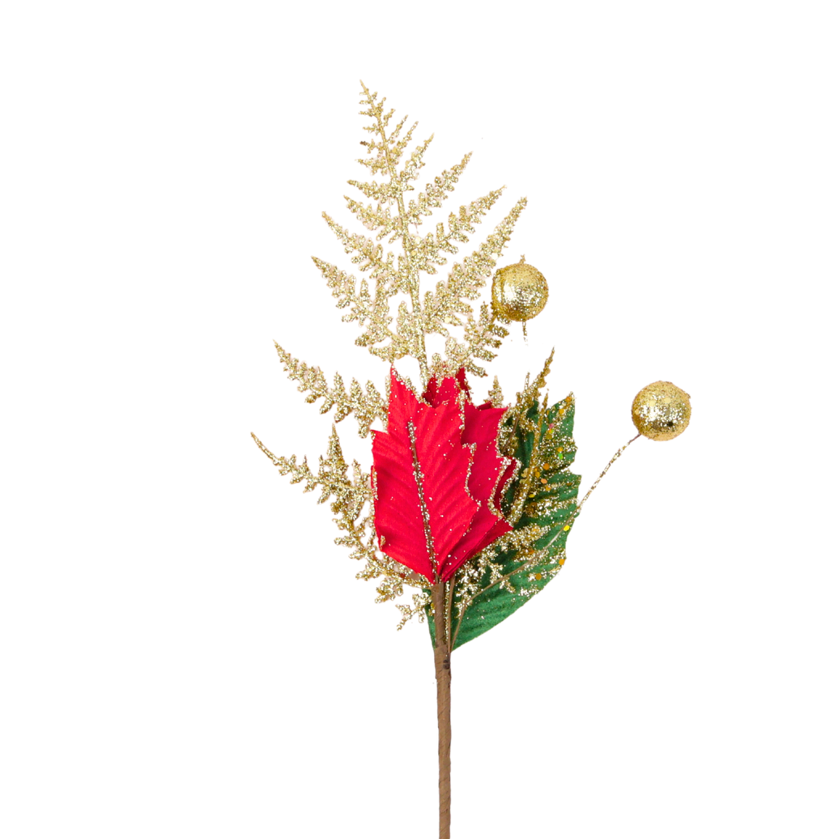 Glittery Red Velvet Artificial Poinsettia