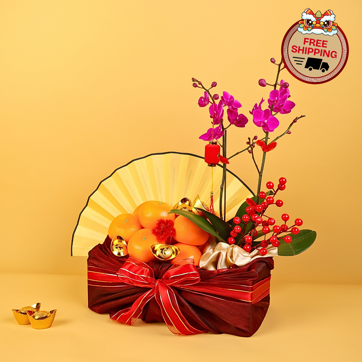 Golden Dynasty (18 Oranges) - Orange and Flower CNY Hamper