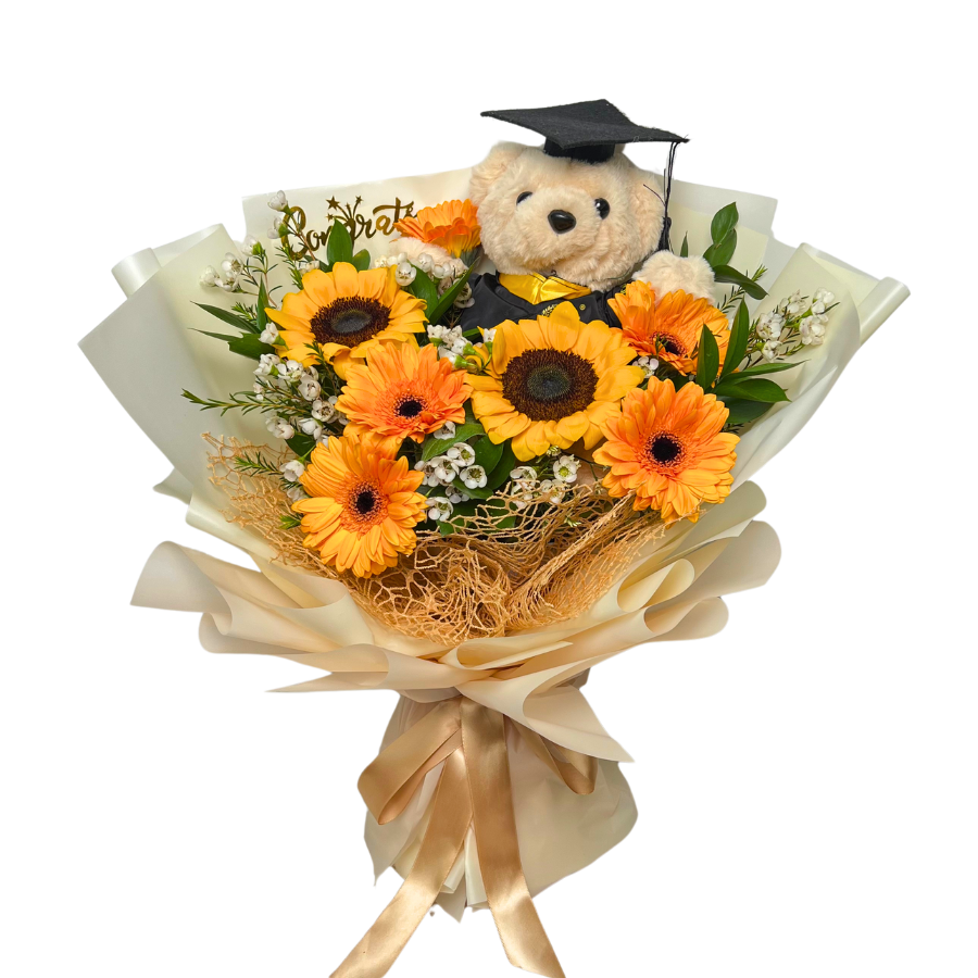 Flowerpot with houseplant and herb.