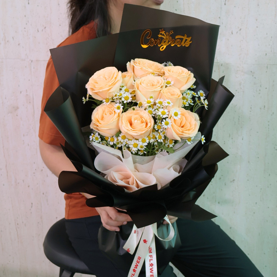 Harvest of Hope (9 Roses) - Flower Bouquet