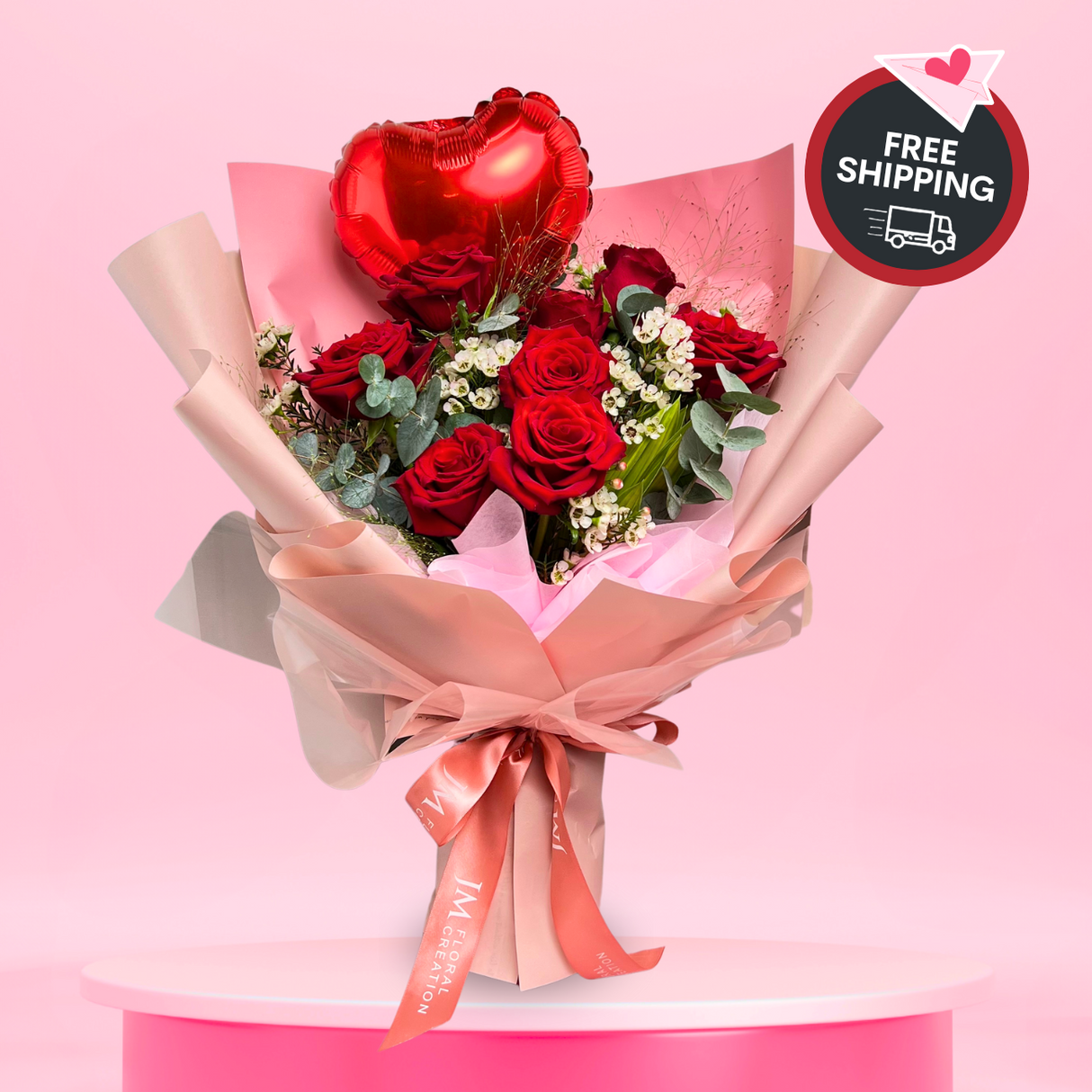 Heartfelt Delight (9 Roses) - Valentine Flower Bouquet