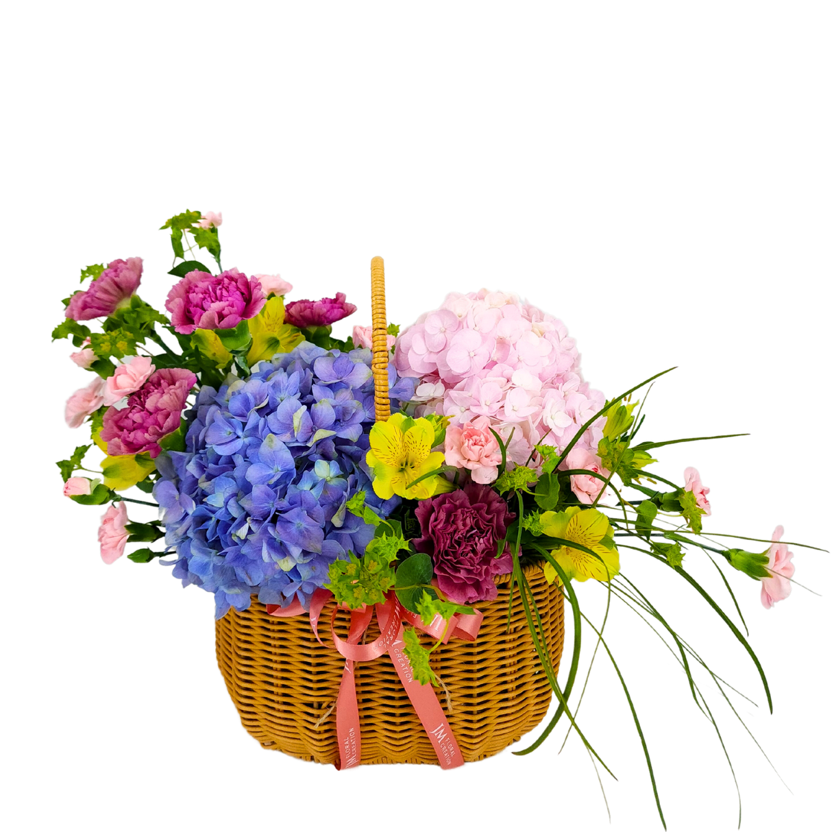 Hydrangea Garden (Hydrangeas, Carnation) - Flower Basket