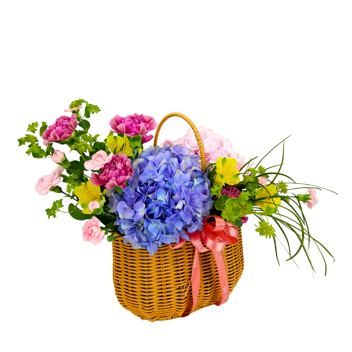 Hydrangea Garden (Hydrangeas, Carnation) - Flower Basket
