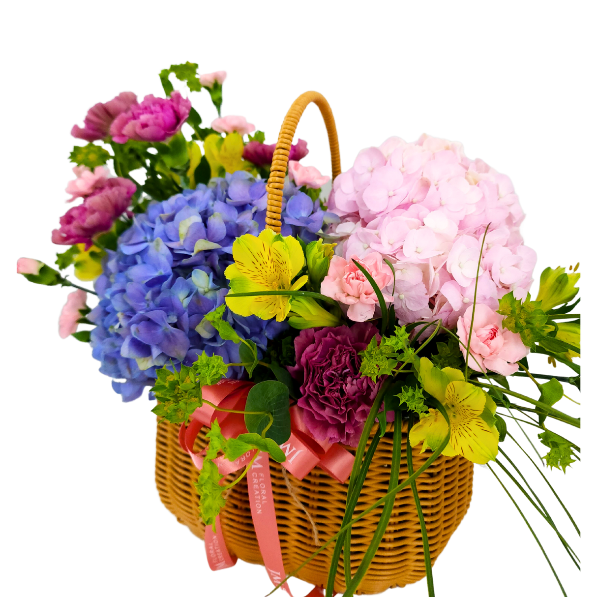 Hydrangea Garden (Hydrangeas, Carnation) - Flower Basket
