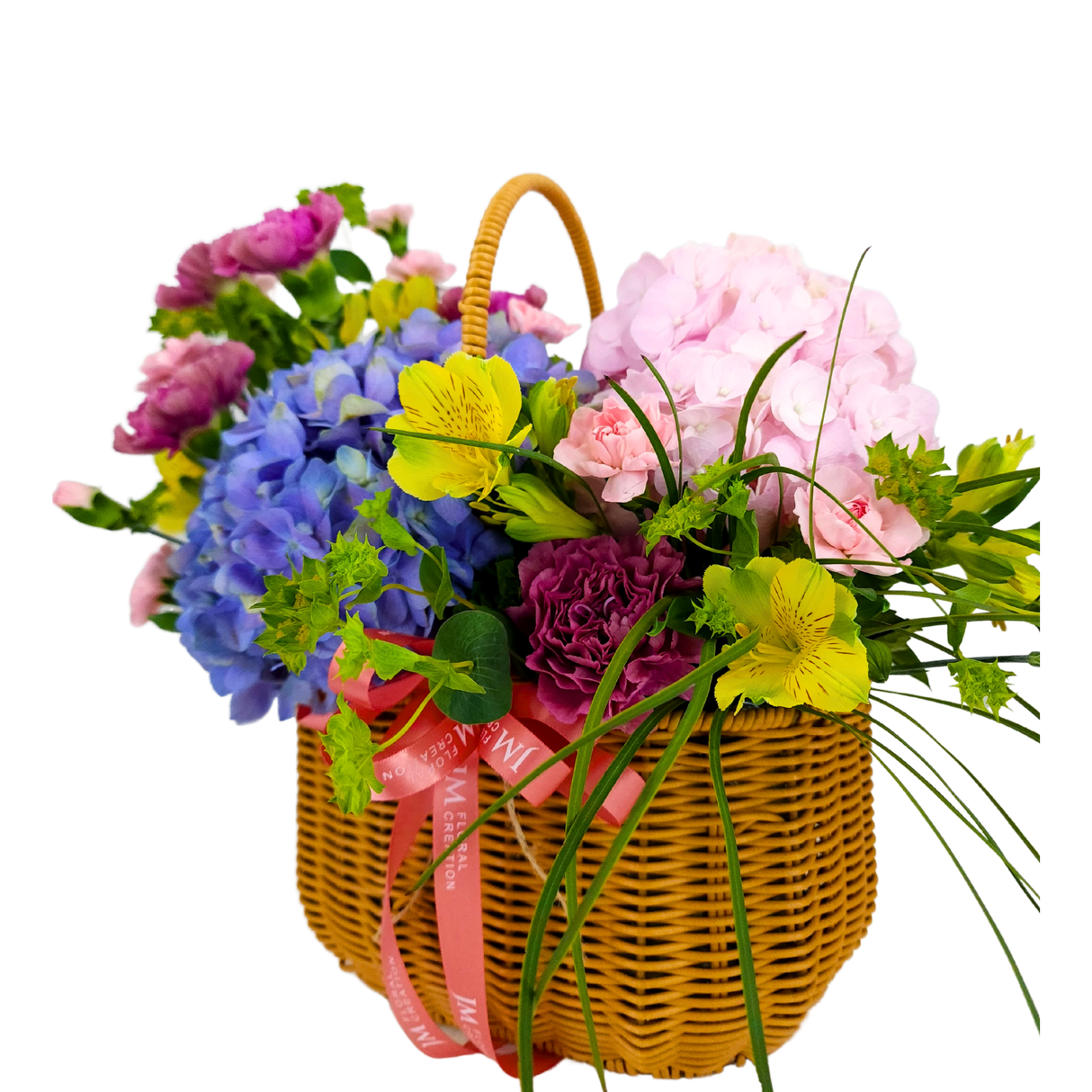 Hydrangea Garden (Hydrangeas, Carnation) - Flower Basket