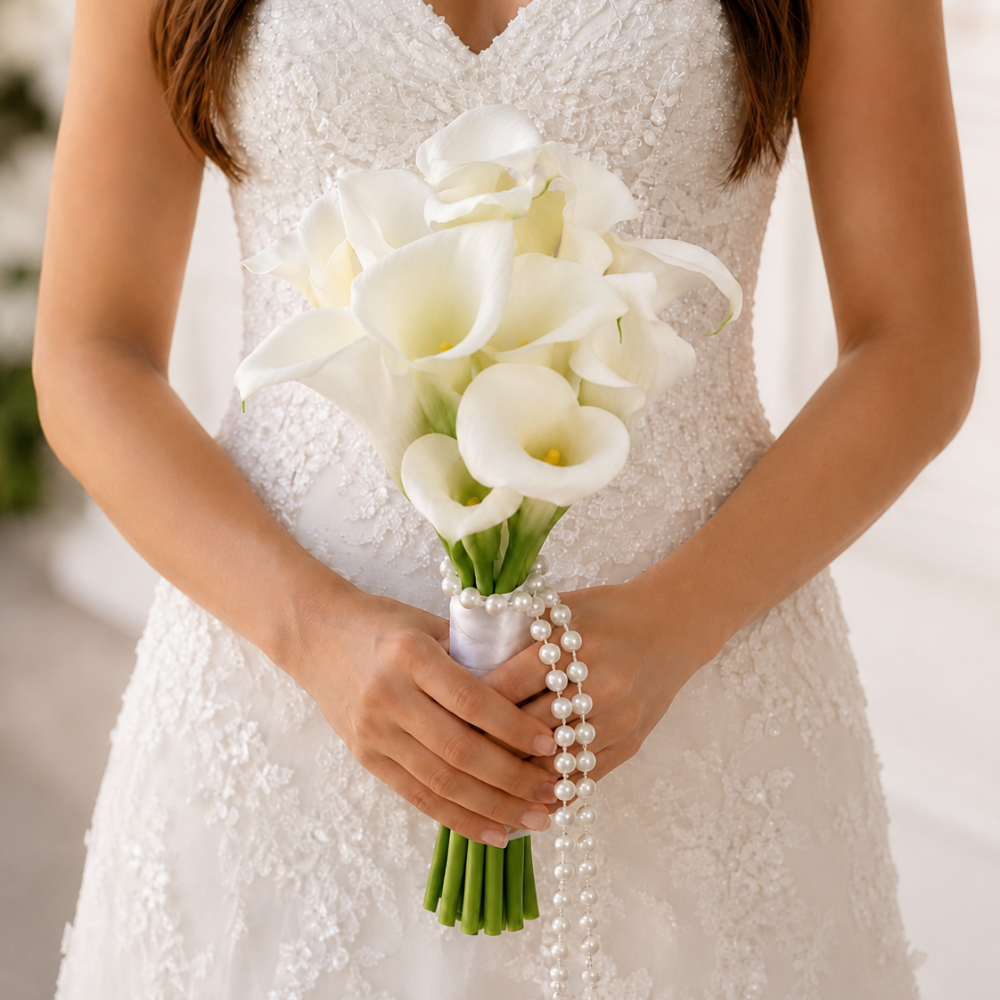Ivory Grace (12 Calla Lilies) - Bridal Flower Bouquet