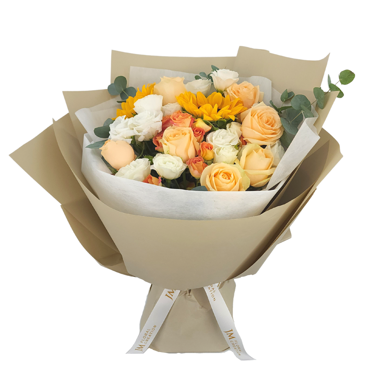 juana Orange Roses & Yellow Sunflower Bouquet Birthday Flower Bouquet Singapore