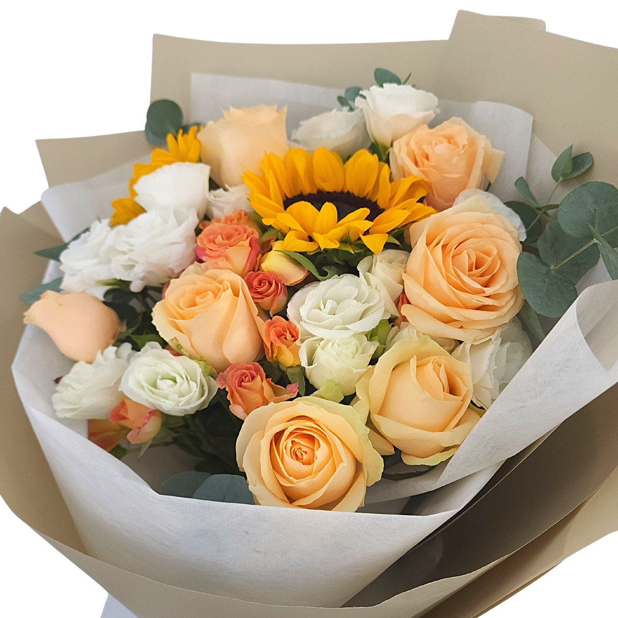 juana Orange Roses & Yellow Sunflower Bouquet Birthday Flower Bouquet Singapore