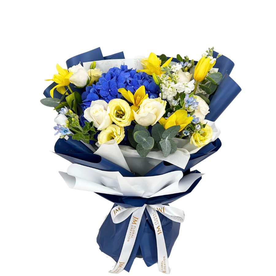 Karla (Hydrangea, Tulip, Roses) - Flower Bouquet