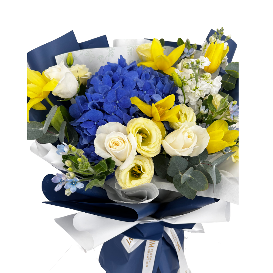 Karla (Hydrangea, Tulip, Roses) - Flower Bouquet