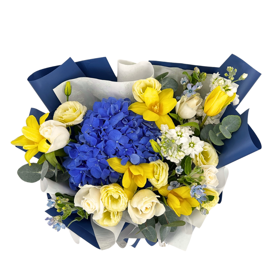 Karla (Hydrangea, Tulip, Roses) - Flower Bouquet