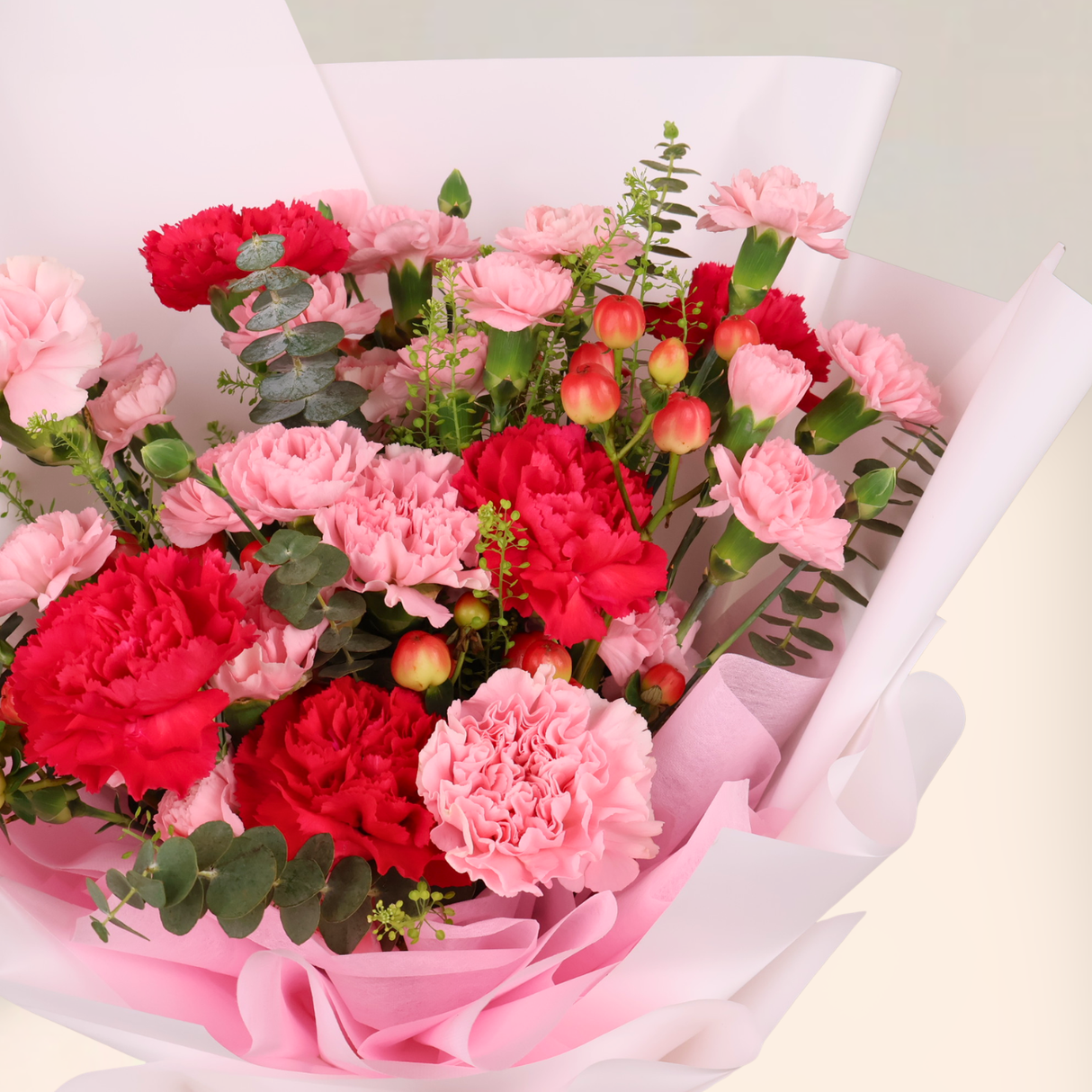 Kindest Love (10 Carnations, 4 Carnation Spray) - Flower Bouquet