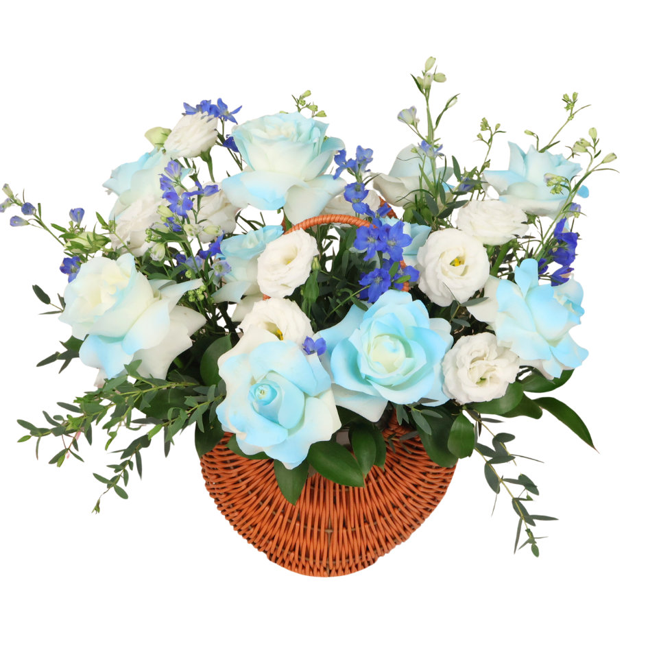 Lavinia (8 Roses) - Reflexed Rose Flower Basket