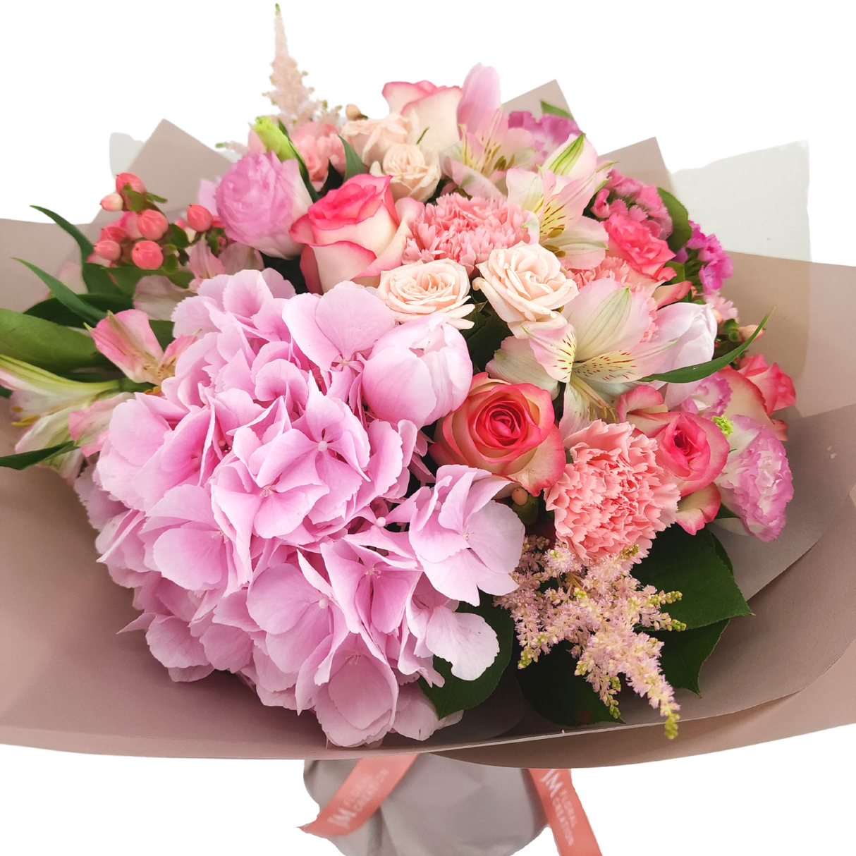 lily Hydrangeas, Carnations and Roses Birthday Flower Bouquet Singapore