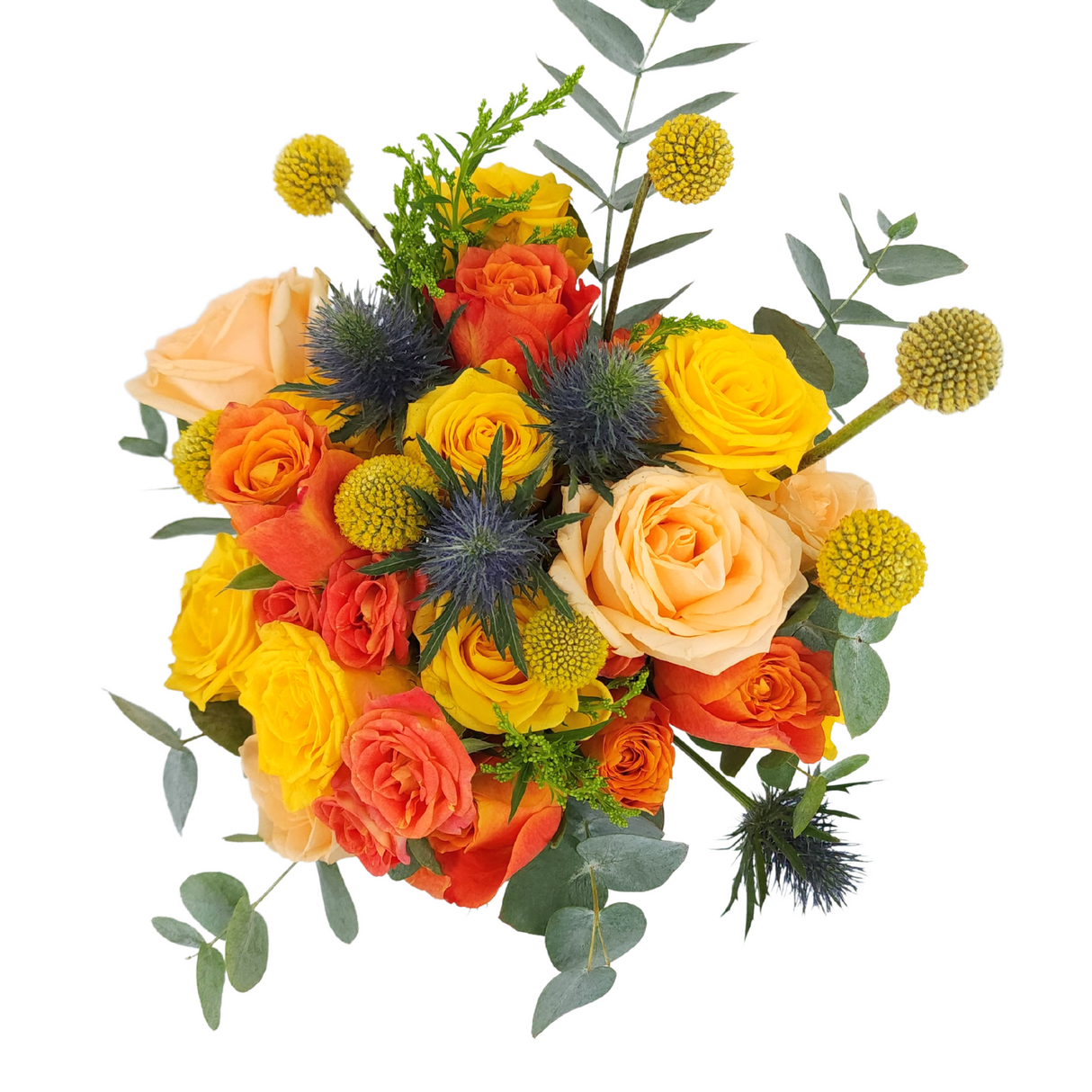 lucero Orange And Yellow Roses Vase Arrangement Birthday Flower Bouquet Singapore