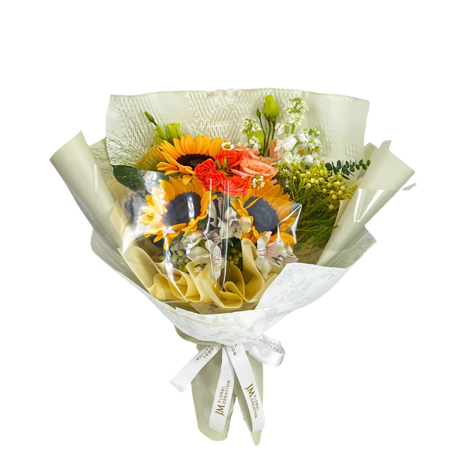 Lyla (3 Sunflower, 2 Mattiola) - Flower Bouquet